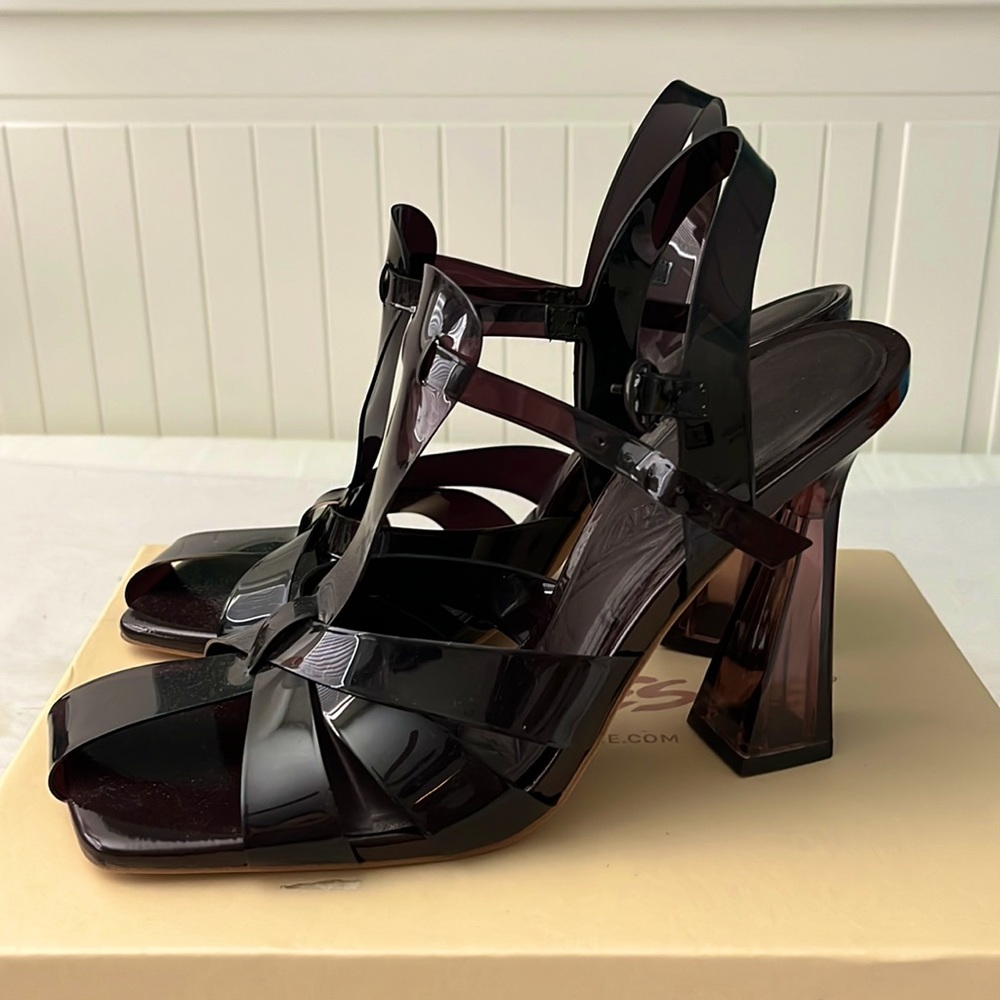 NEW! ZARA Square Toe Jelly Heels